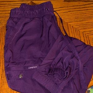 Healing Hands Deep Purple Scrub Pants
